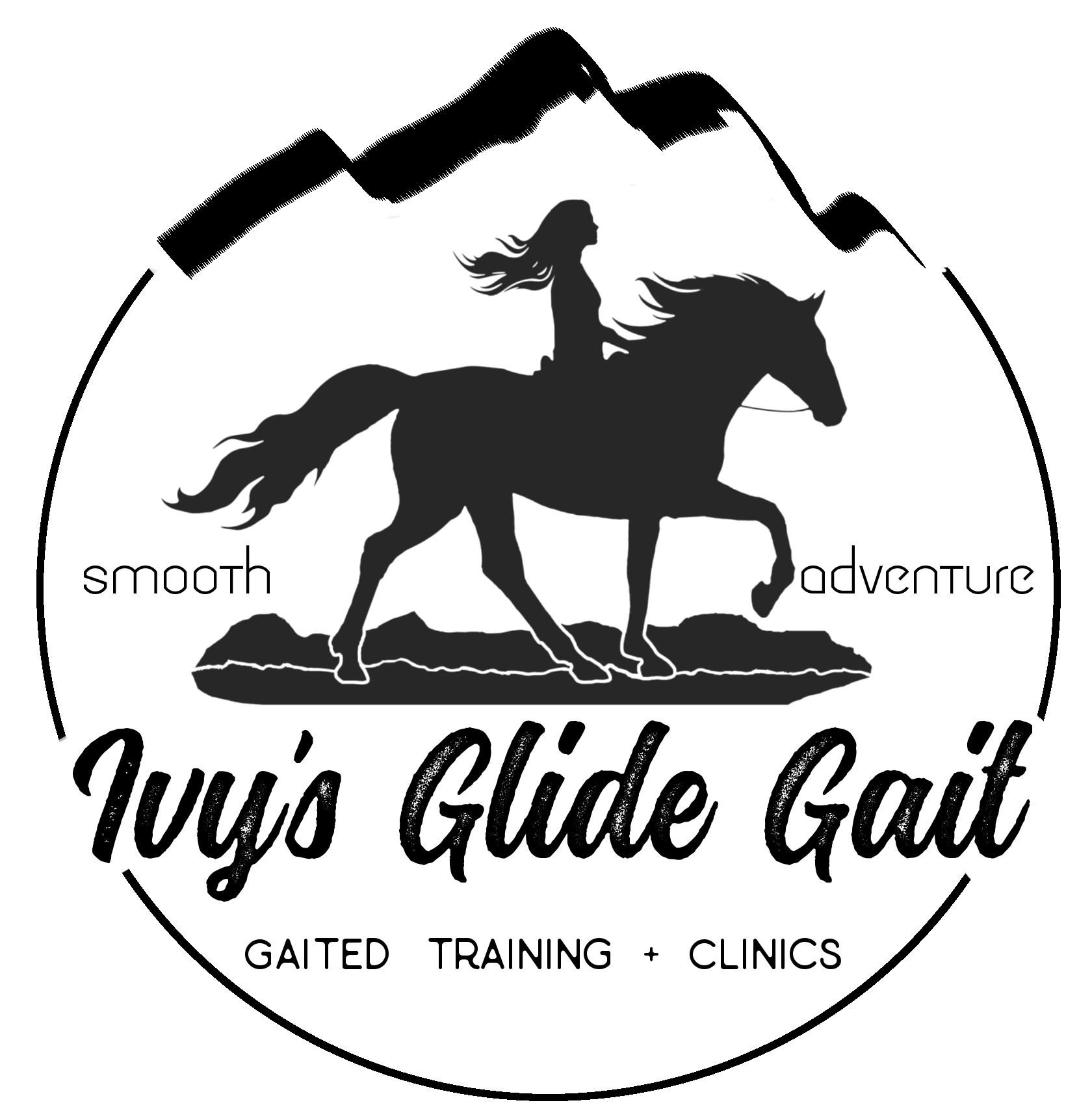 horse back gaited riding logo "Ivy's glide gait"